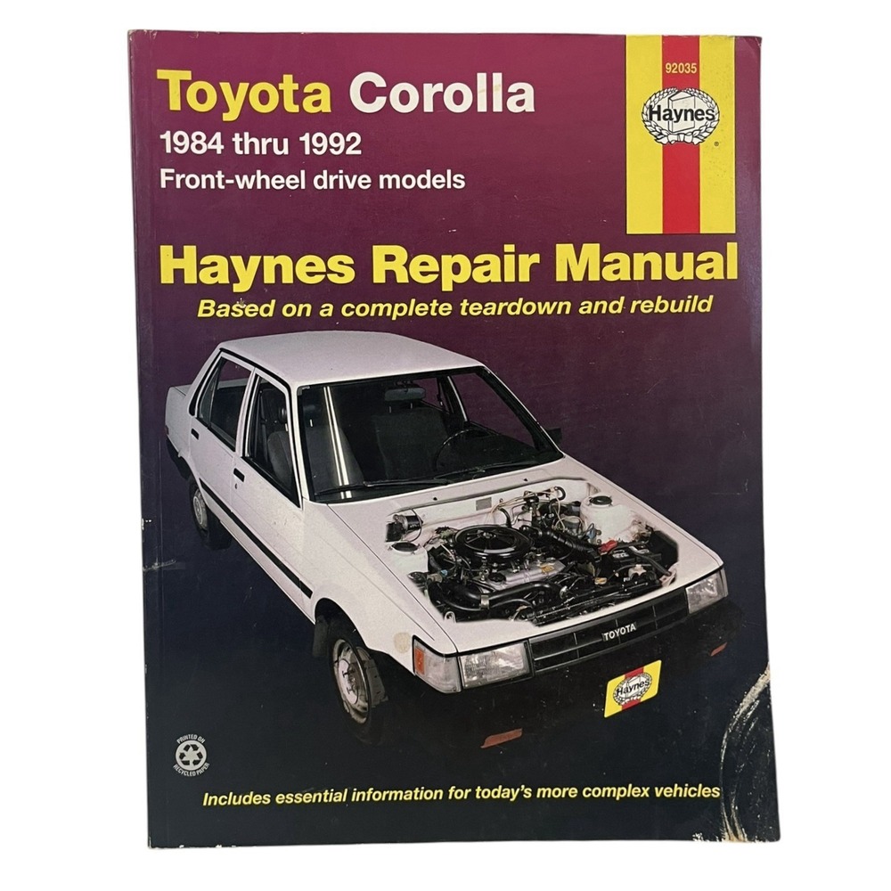 Toyota Corolla 1984-1992 Front Wheel Drive Models Haynes Repair Manual #92035